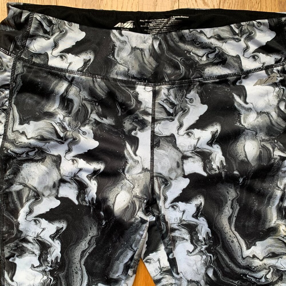 Avia Capris Black Tie Dye Leggings Womens XL - Picture 2 of 10